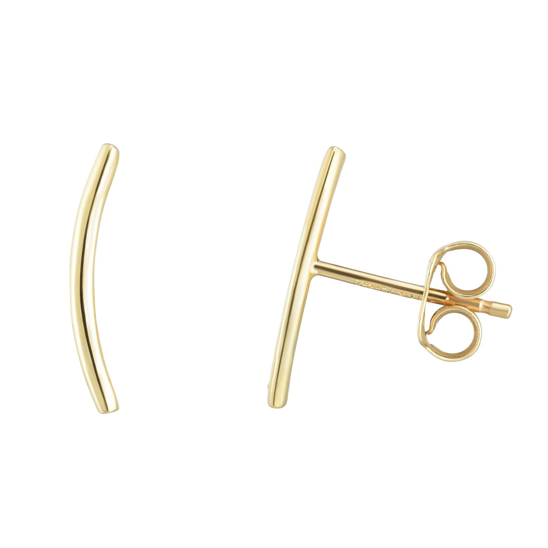 14K Yellow Gold Small Polished Ear Climber, front view