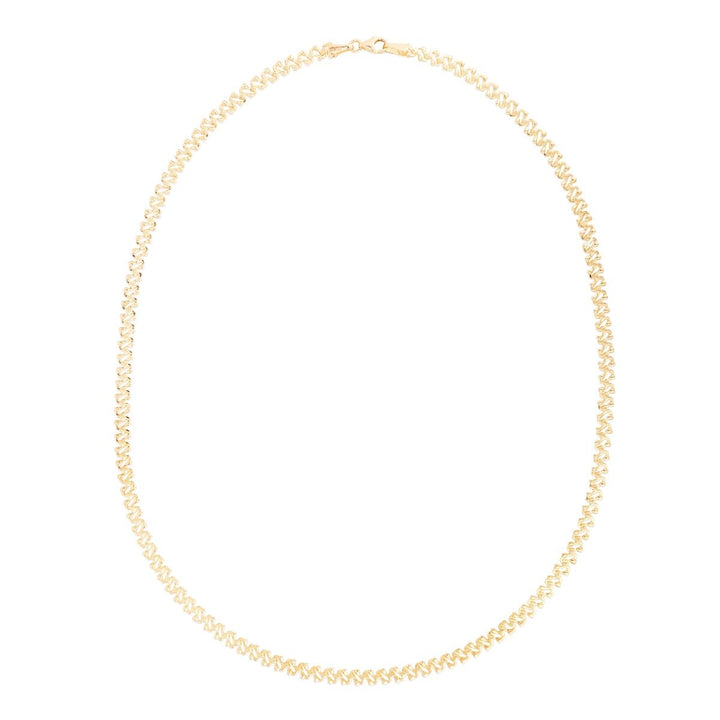 14K Yellow Gold Textured Fancy Chain, front view