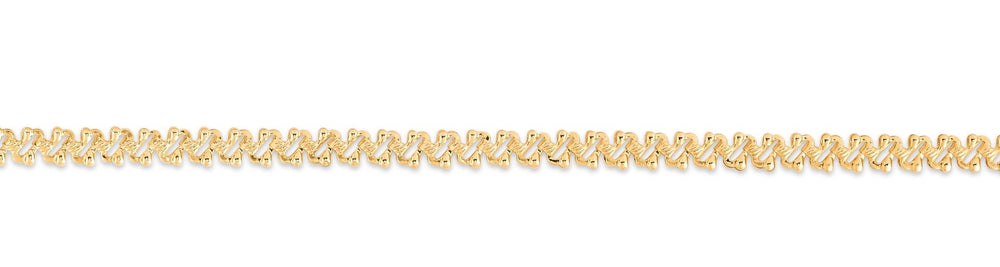 14K Yellow Gold Textured Fancy Chain, view 2