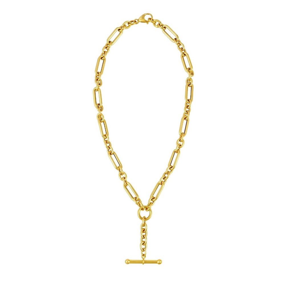 14K Yellow Gold Toggle Necklace, view 2