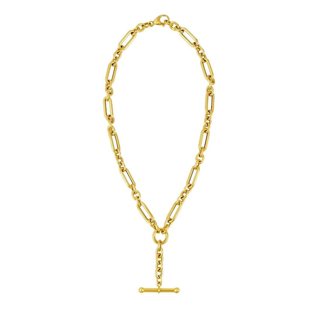 14K Yellow Gold Toggle Necklace, view 2