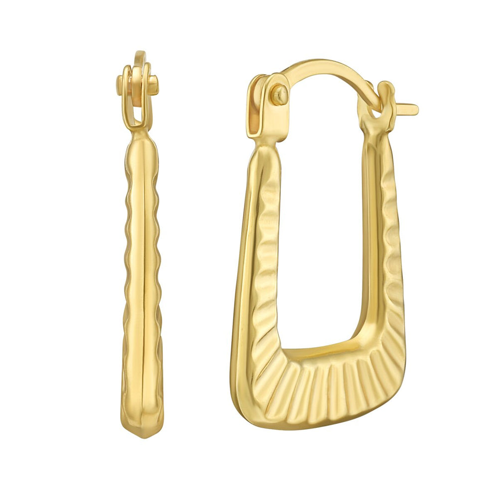 14K Yellow Gold Tube Hoops, view 2