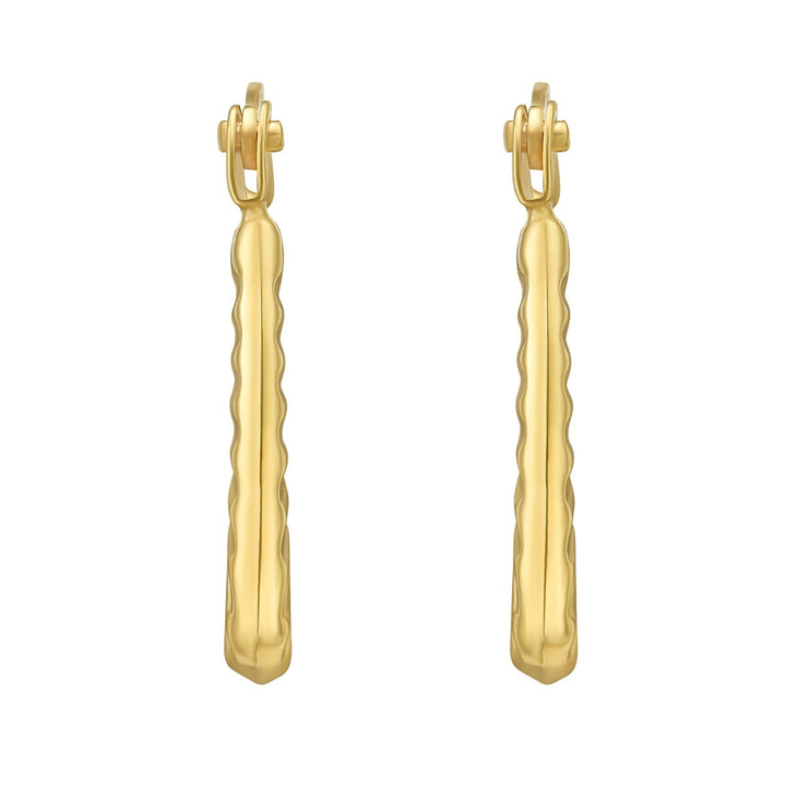 14K Yellow Gold Tube Hoops, view 3
