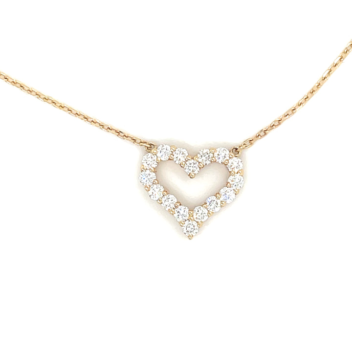 Open Heart Diamond Necklace in 14K (3/4CT)