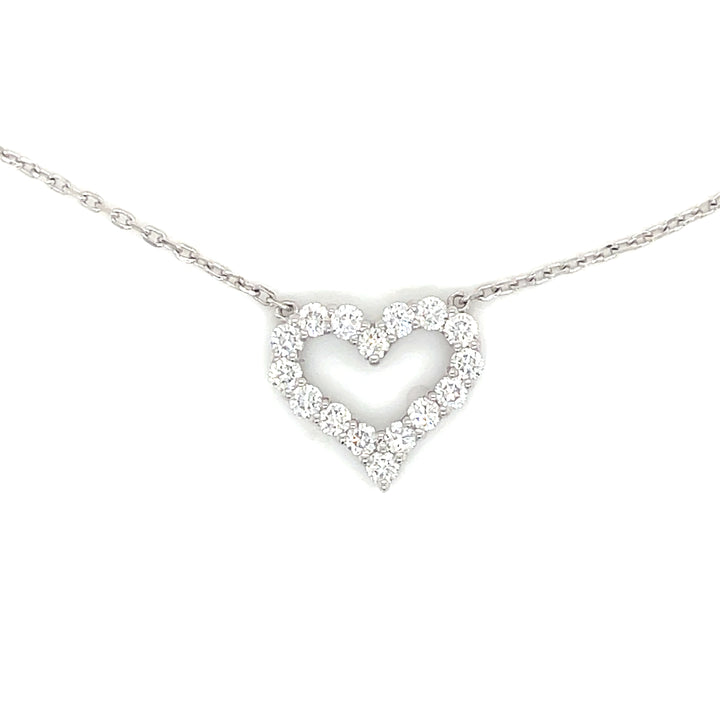 Open Heart Diamond Necklace in 14K (3/4CT)