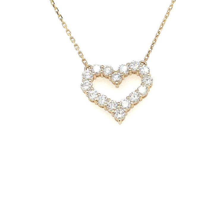 Paris Jewelers Open Heart Diamond Necklace 14K (1 1/4CT) in 14ky