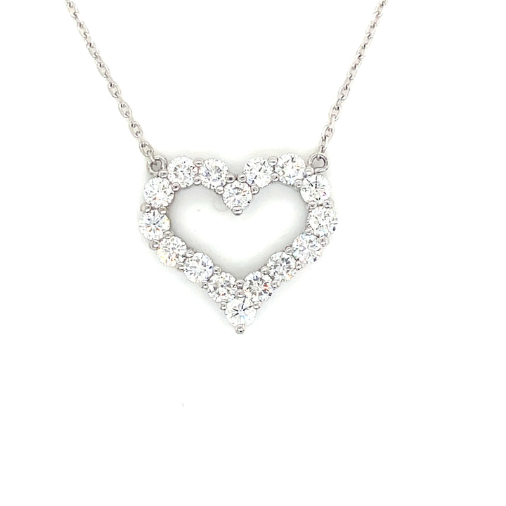 Open Heart Diamond Necklace 14K (2CT)