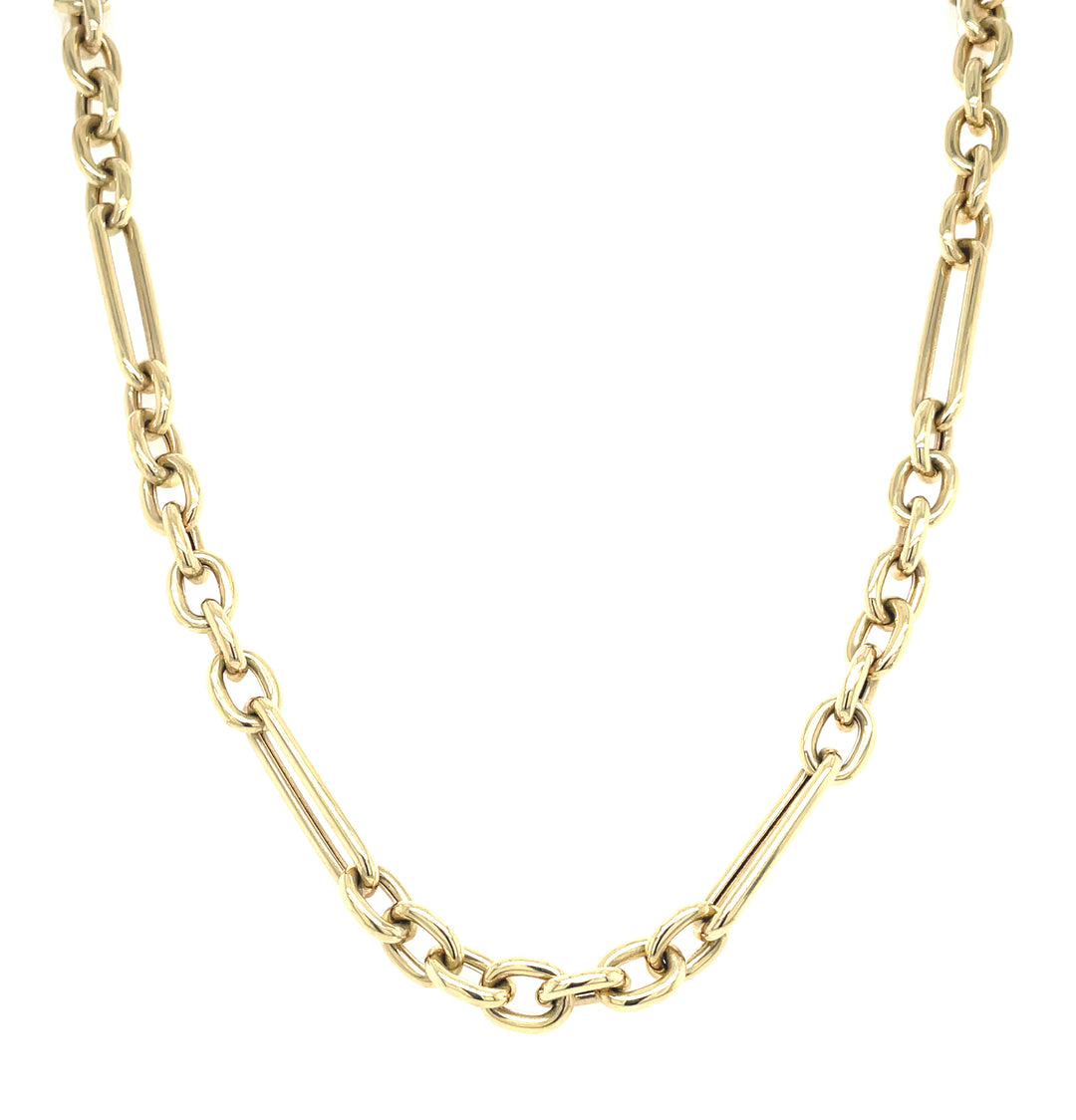 Paris Jewelers 14K Yellow Gold Alternating Link Chain Necklace (20 in)