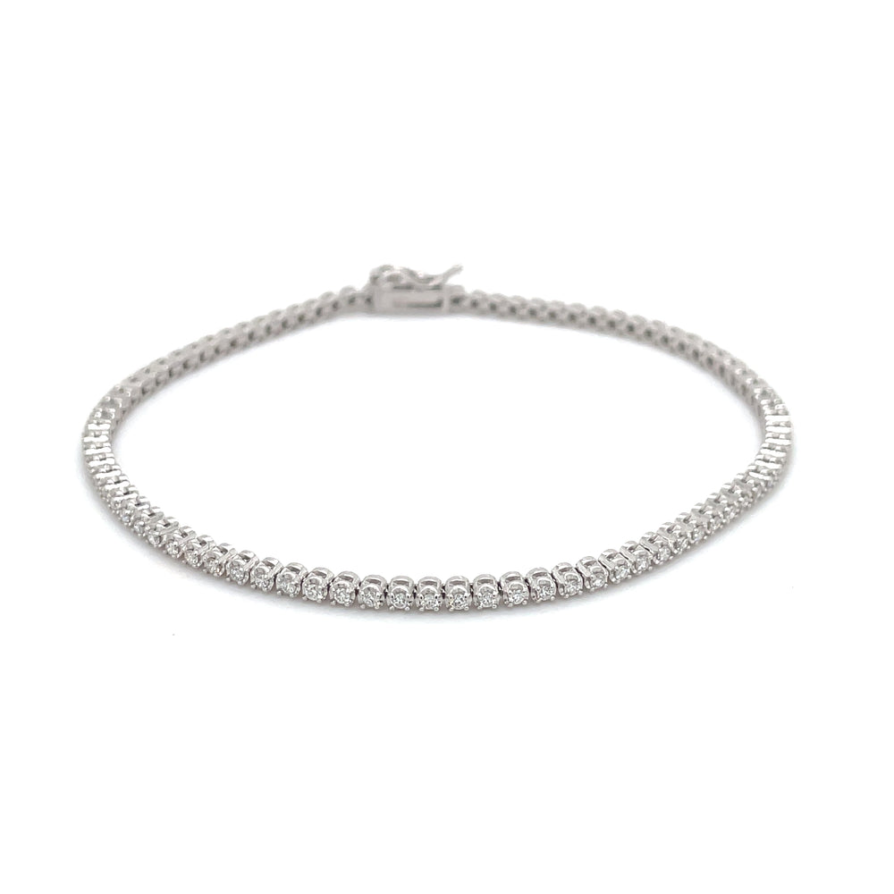 Mini Diamond tennis bracelet, buttercup setting (3/4CT)