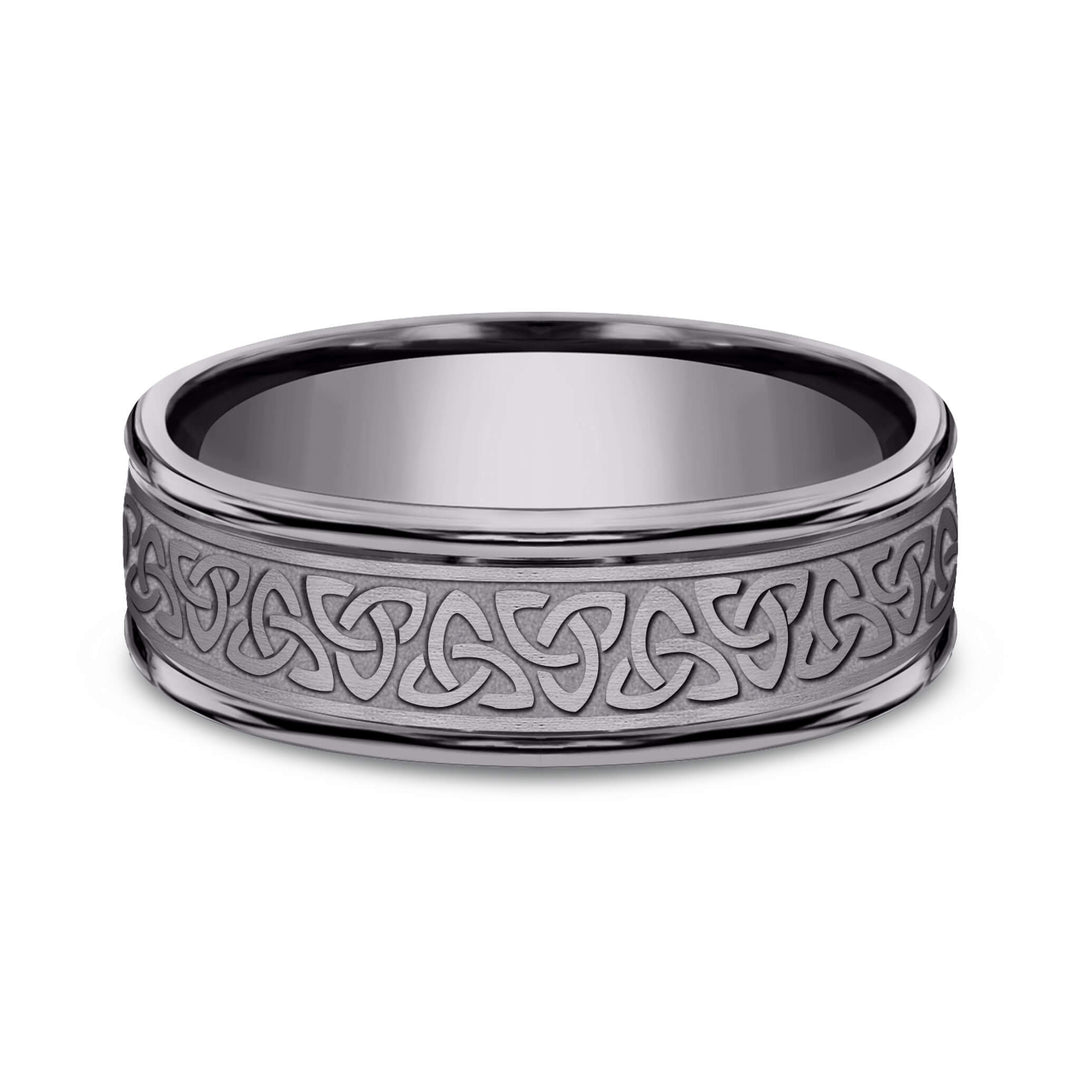 Trinity Celtic Love Knot Grey Wedding Band – Grey Tantalum 7mm