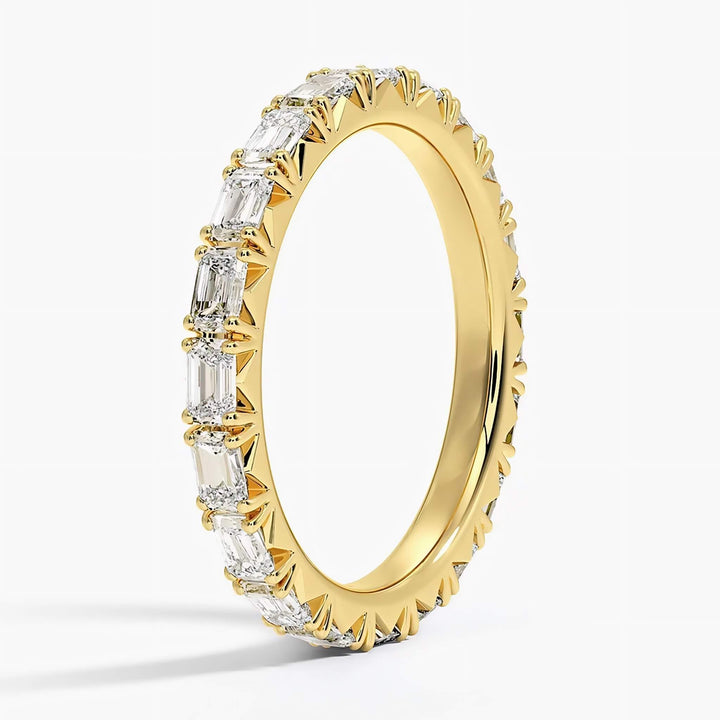 Juliette - 14K Emerald Cut Eternity Lab Diamond Ring - Pavé
