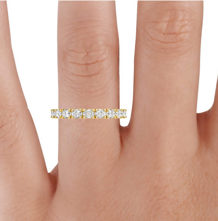 Juliette - 14K Oval Cut Eternity Lab Diamond Ring - Pavé