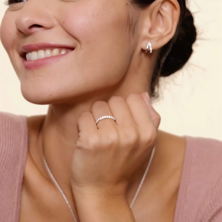 Juliette - 14K Yellow Gold Half Coverage Lab Diamond Ring (1/2 ct. tw.) - Pavé