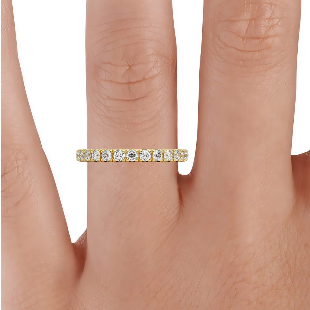 Juliette - 14K Yellow Gold Half Coverage Lab Diamond Ring (1/2 ct. tw.) - Pavé