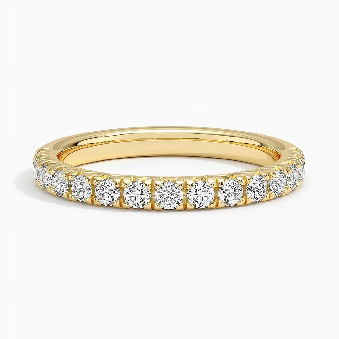 Juliette - 14K Yellow Gold Half Coverage Lab Diamond Ring (1/2 ct. tw.) - Pavé
