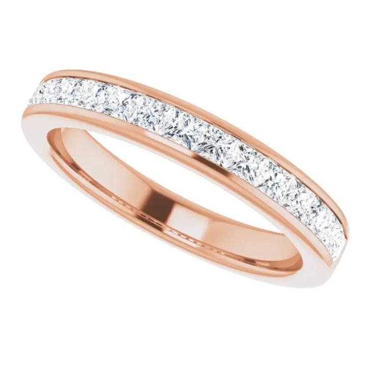 Lab grown diamond anniversary ring, 3/4 CTW, Channel Princess