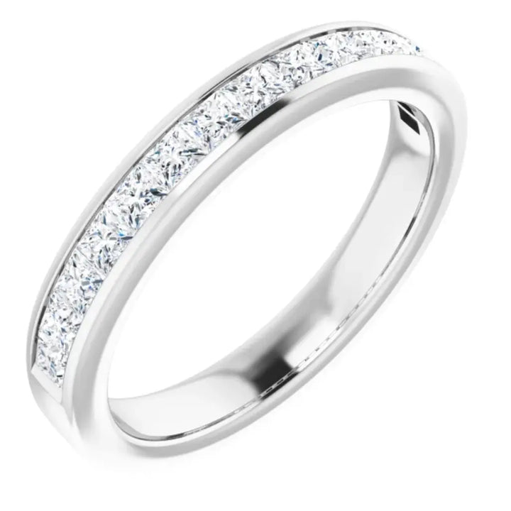 Lab grown diamond anniversary ring, 3/4 CTW, Channel Princess