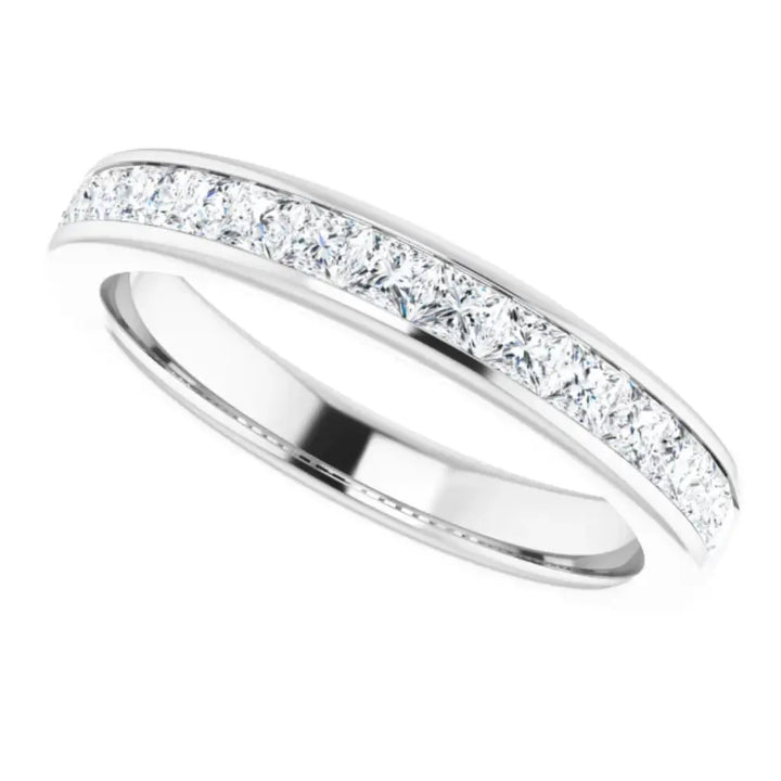 Lab grown diamond anniversary ring, 3/4 CTW, Channel Princess