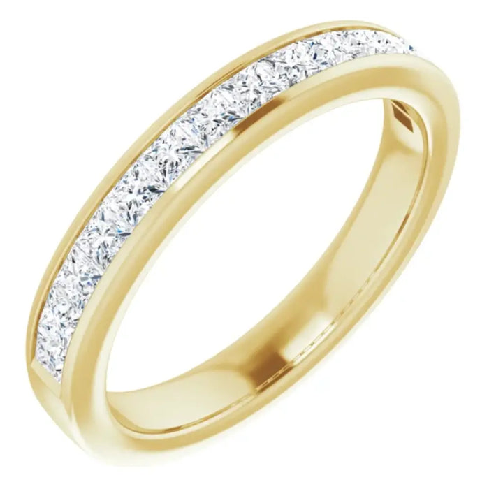Lab grown diamond anniversary ring, 3/4 CTW, Channel Princess