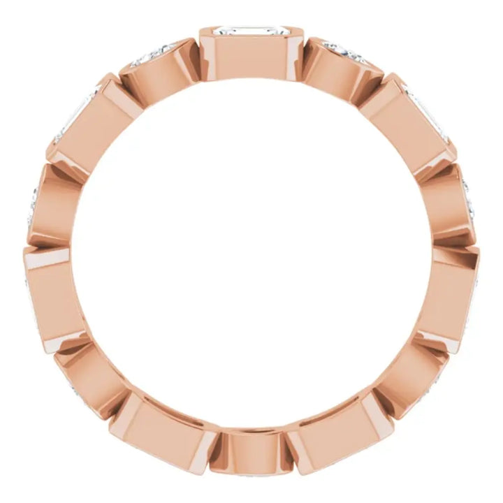 Lab grown diamond eternity ring, 1 1/2 CTW, Emerald & Pear