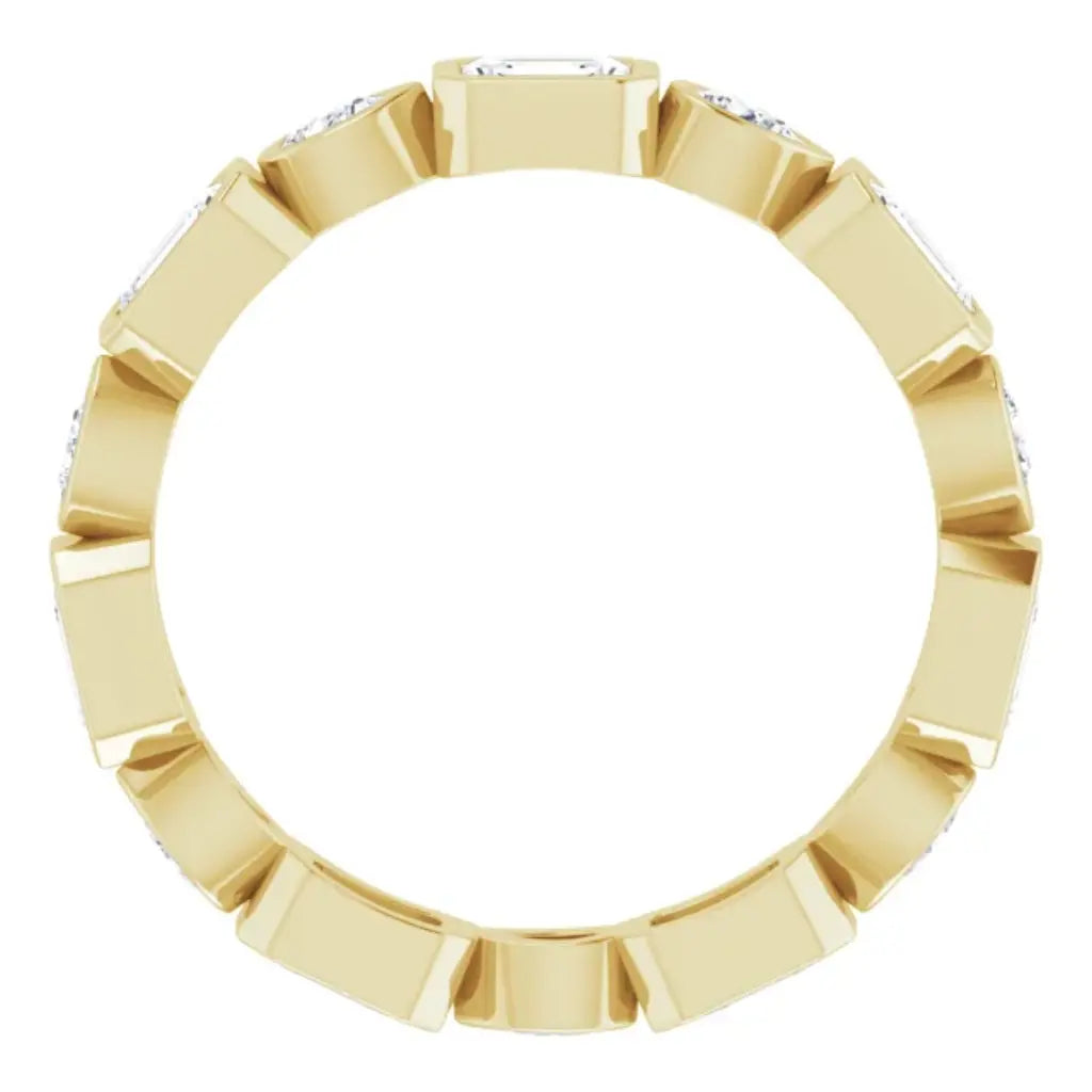 Lab grown diamond eternity ring, 1 1/2 CTW, Emerald & Pear