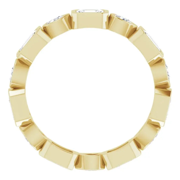 Lab grown diamond eternity ring, 1 1/2 CTW, Emerald & Pear