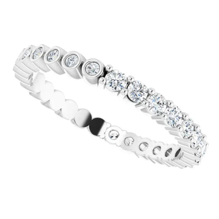 Lab grown diamond reversable eternity ring, 1/2 CTW