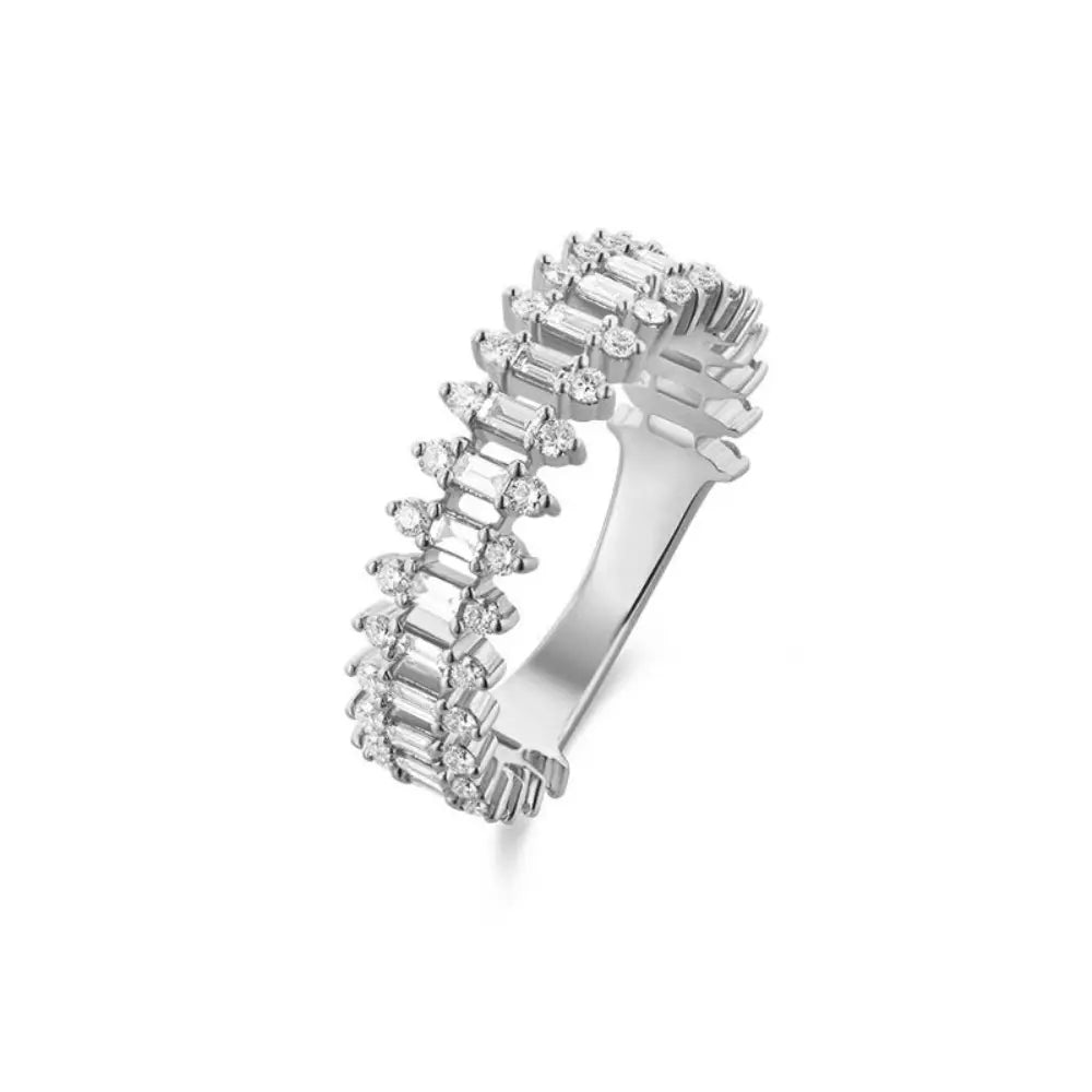 14K Baguette Diamond Spike Ring