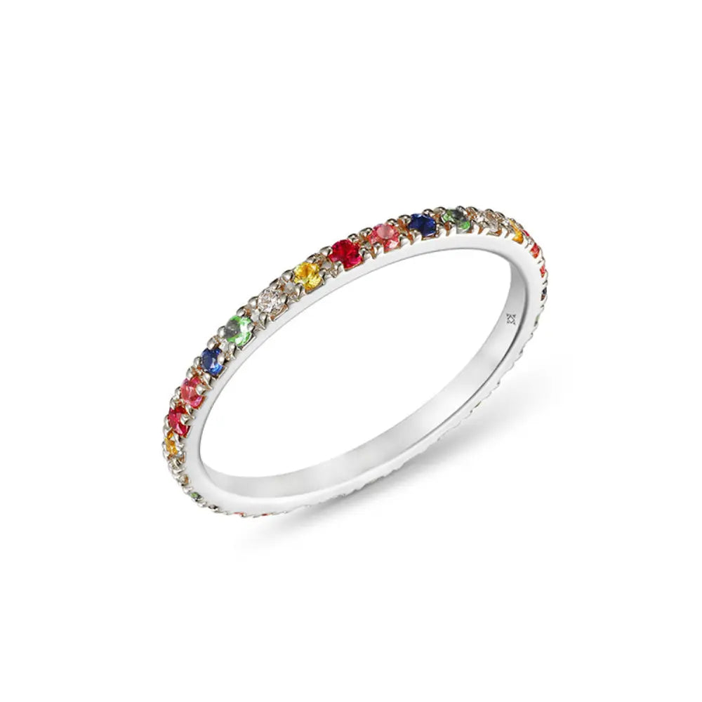 14K Chunky Rainbow Eternity Band