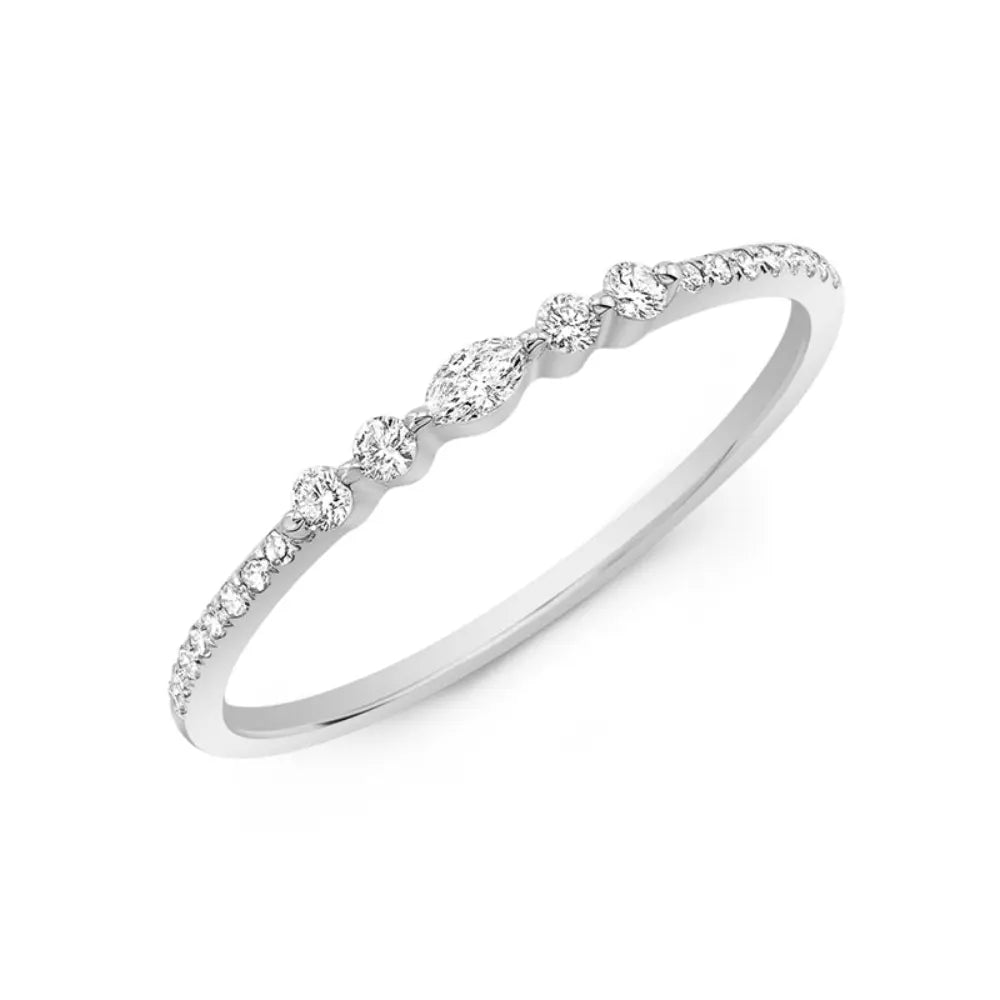 14K Dainty Marquise Diamond Ring