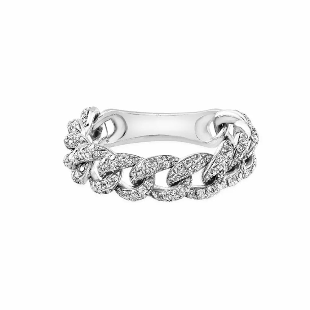 14K Diamond Chainlink Flex Ring