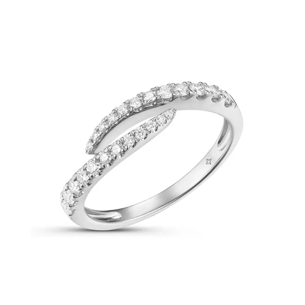 14K Diamond Curve Bypass Ring