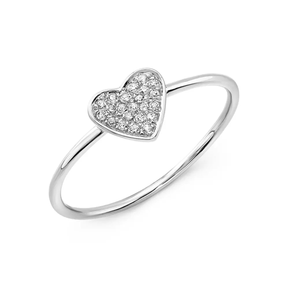 14K Diamond Heart Ring