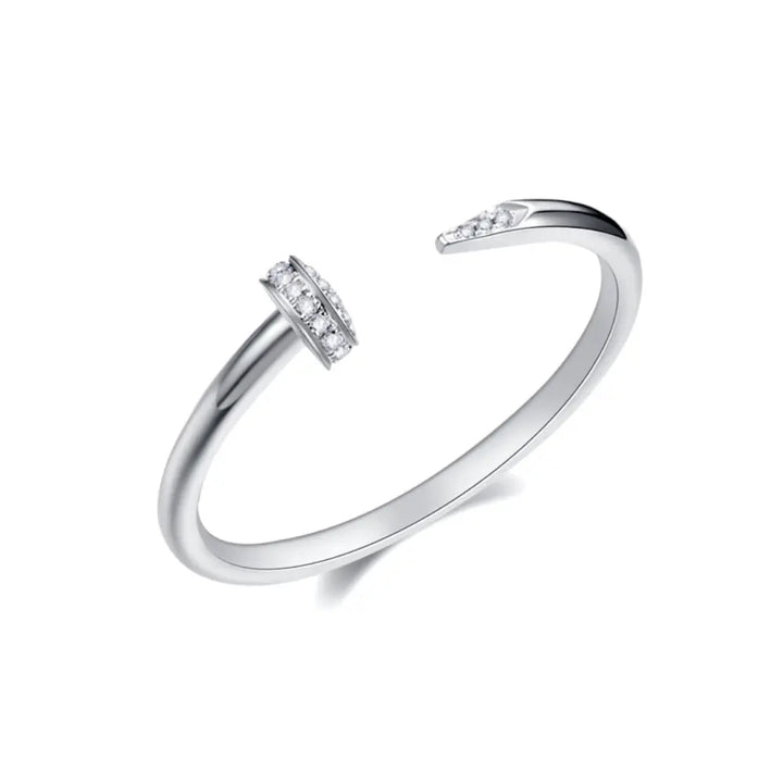 14K Diamond Nail Cuff Ring