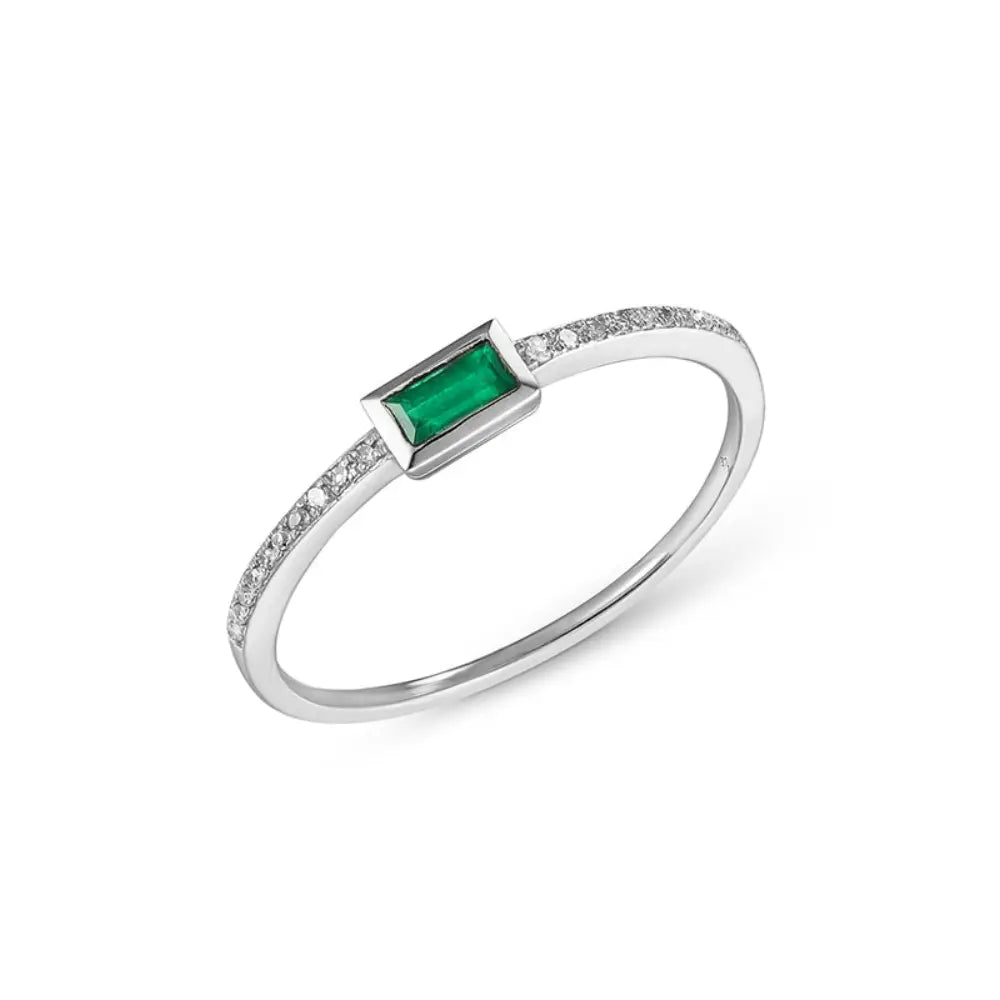 14K Emerald Diamond Ring