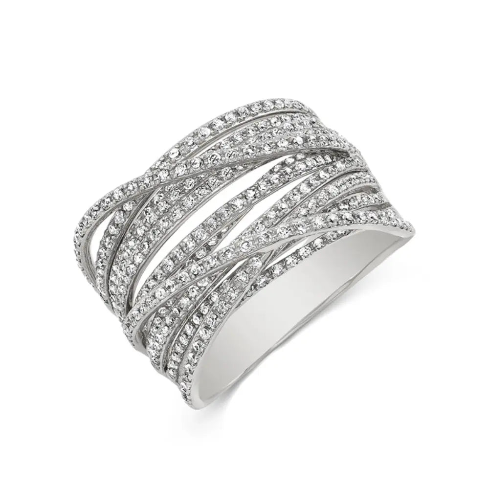 14K Multi Layered Diamond Ring