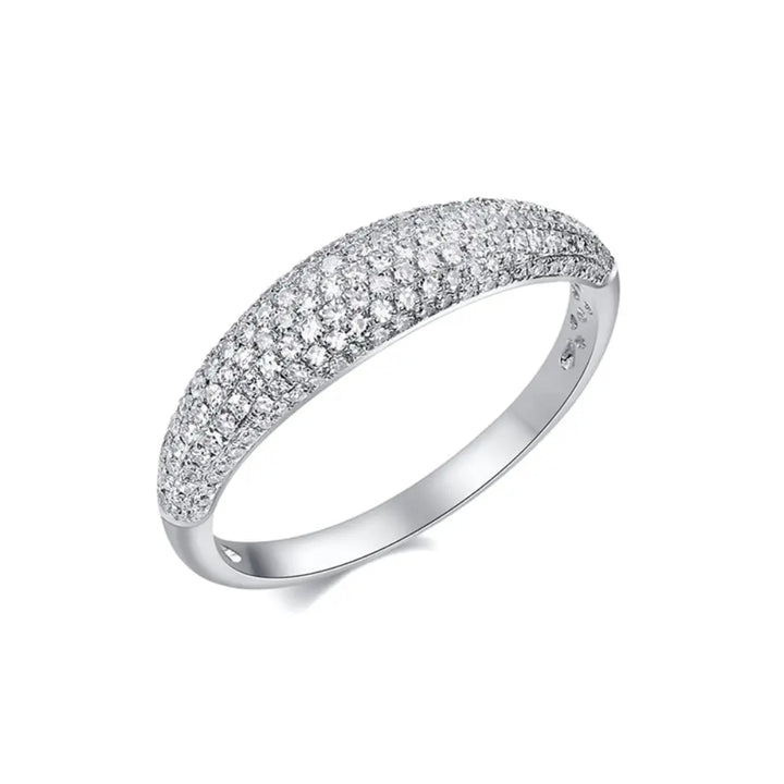 14K Pave Diamond Dome Ring