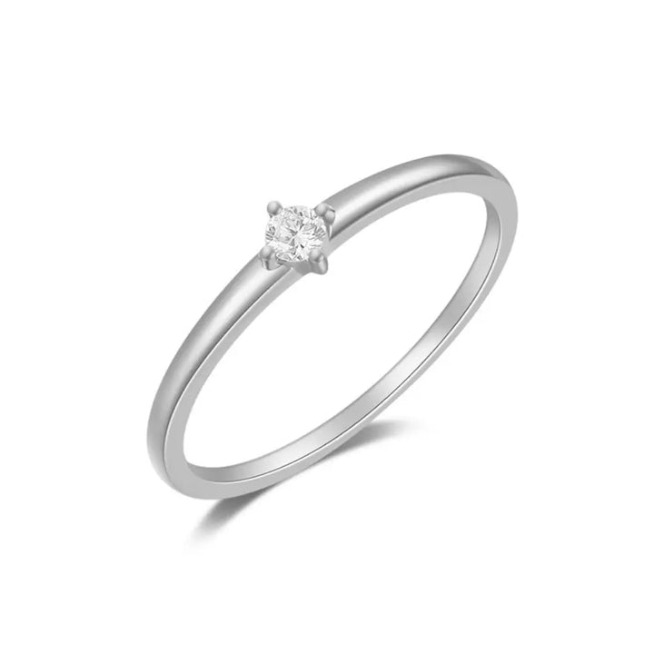 14K Single Diamond Ring