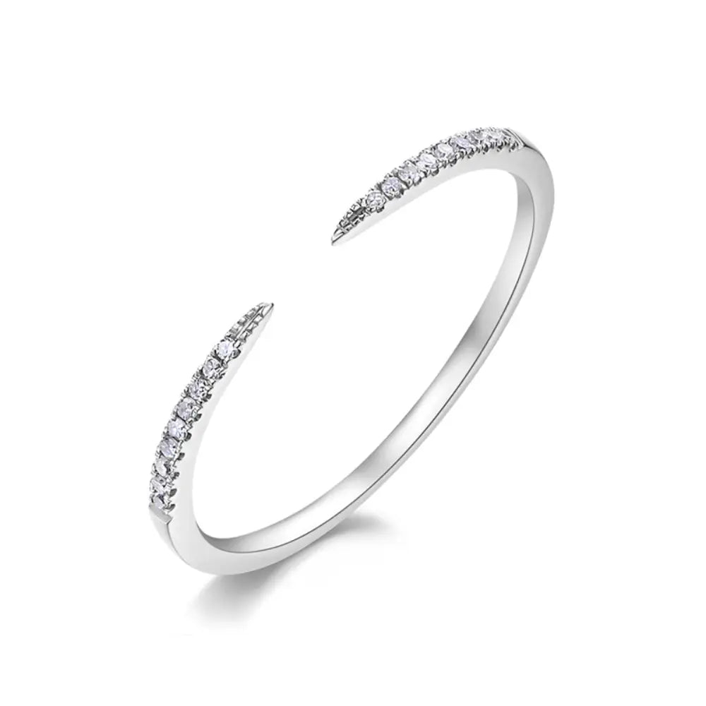 14K Thin Diamond Claw Ring