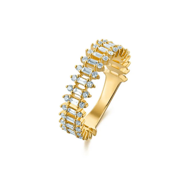 14K Baguette Diamond Spike Ring