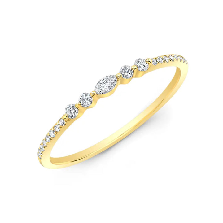 14K Dainty Marquise Diamond Ring