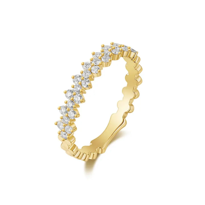 14K Diamond 2 line Ring