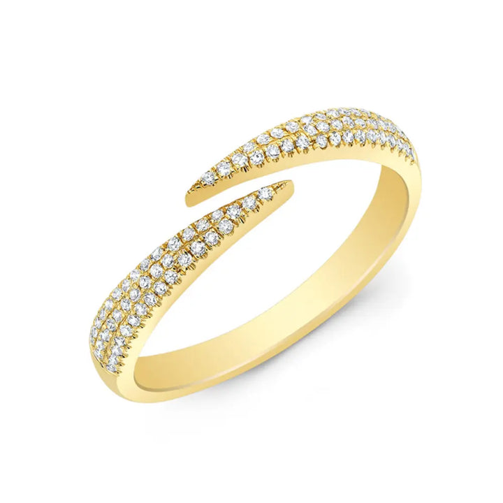 14K Diamond Bypass Claw Ring