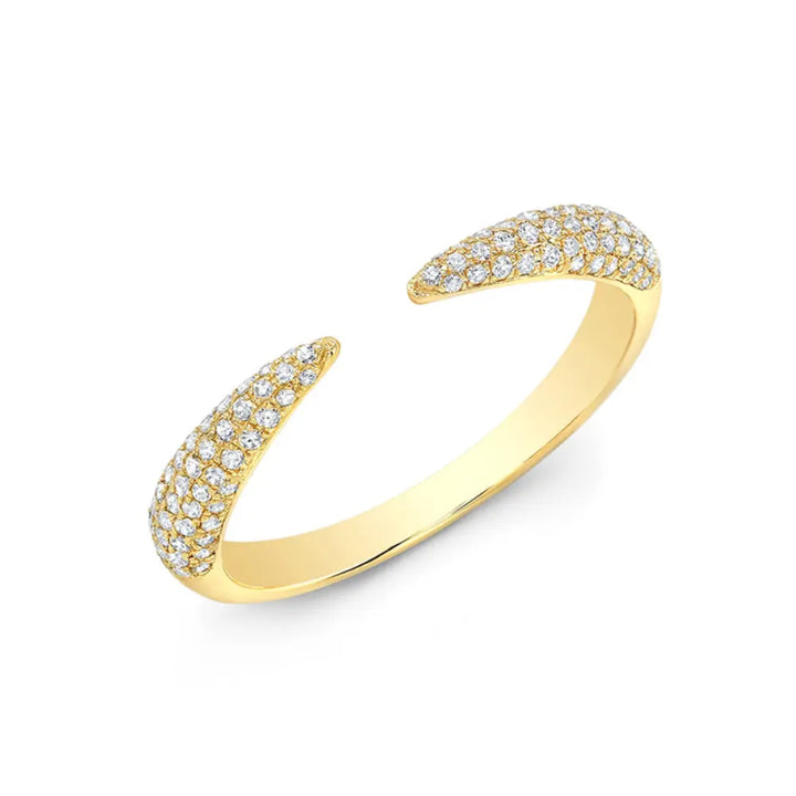 14K Diamond Claw Ring