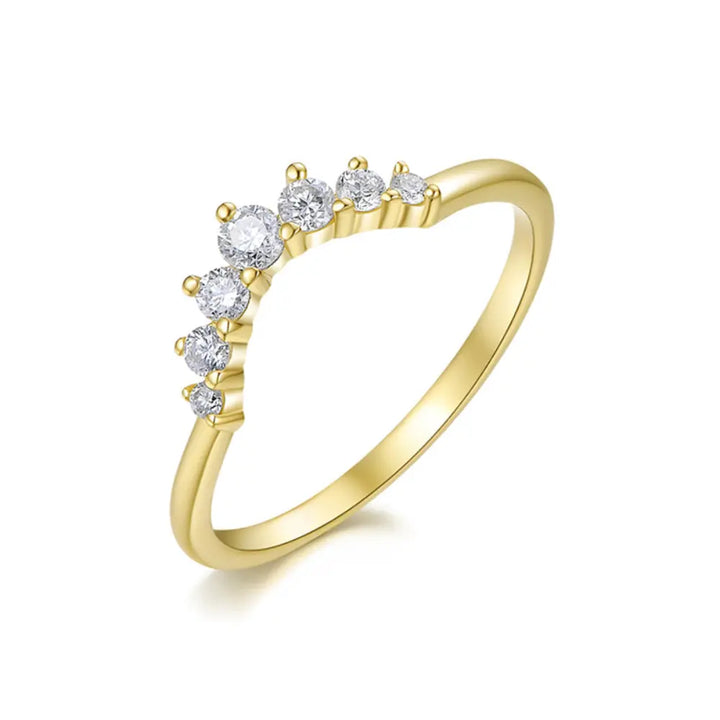 14K Diamond Contour Ring