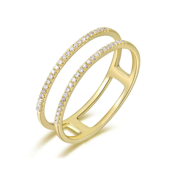 14K Double Diamond Ring