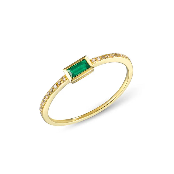 14K Emerald Diamond Ring