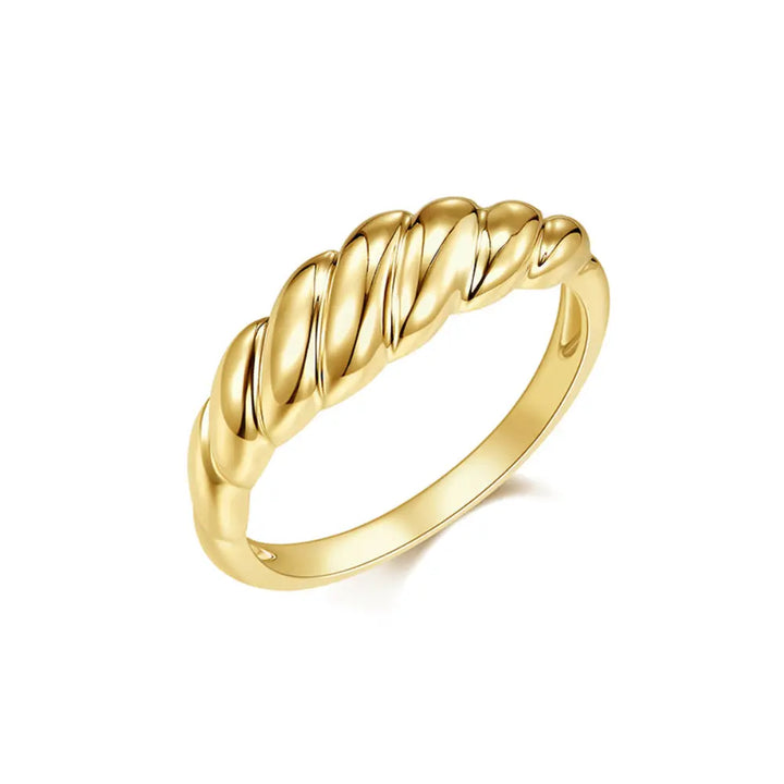 14K Gold Twist Dome Ring