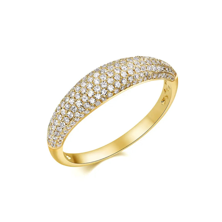 14K Pave Diamond Dome Ring