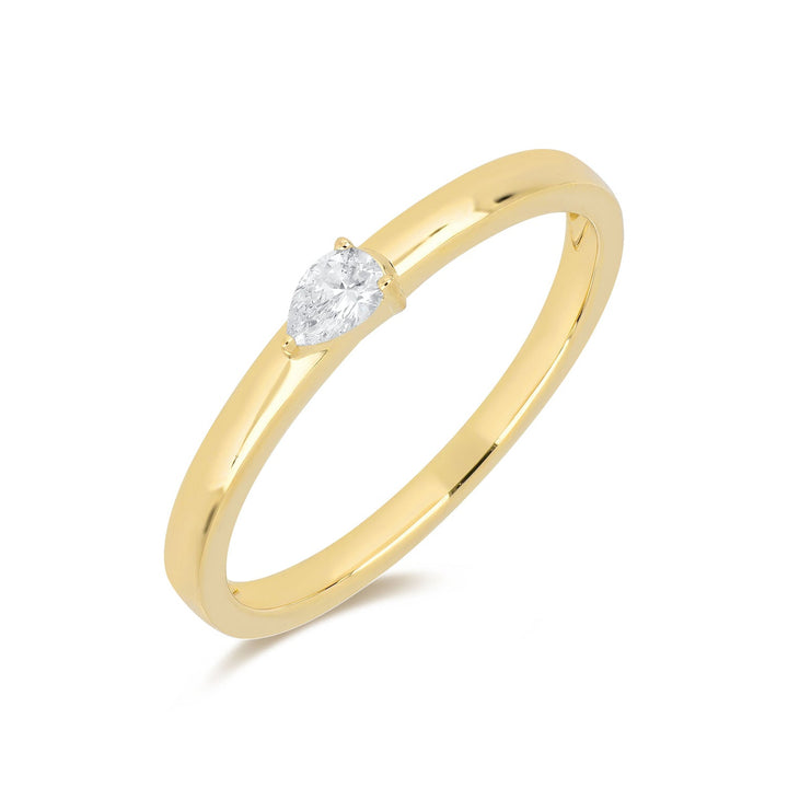 14K Pear Diamond Ring